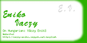 eniko vaczy business card