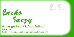 eniko vaczy business card